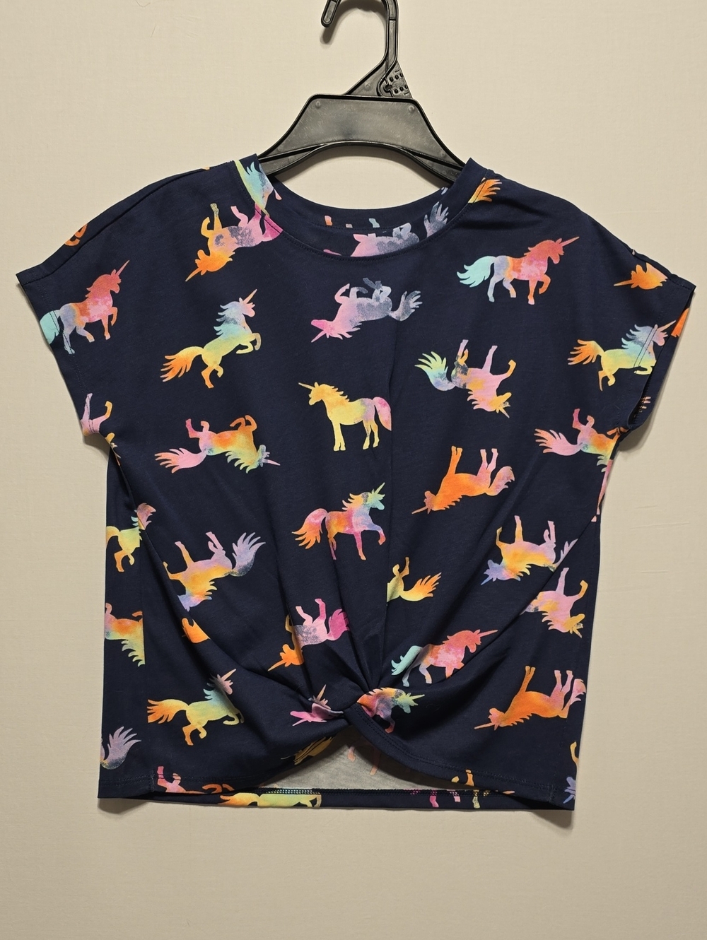 wonder nation - Tee, Navy Short Sleeve Medium Size, Unicorns With Mixed Colors